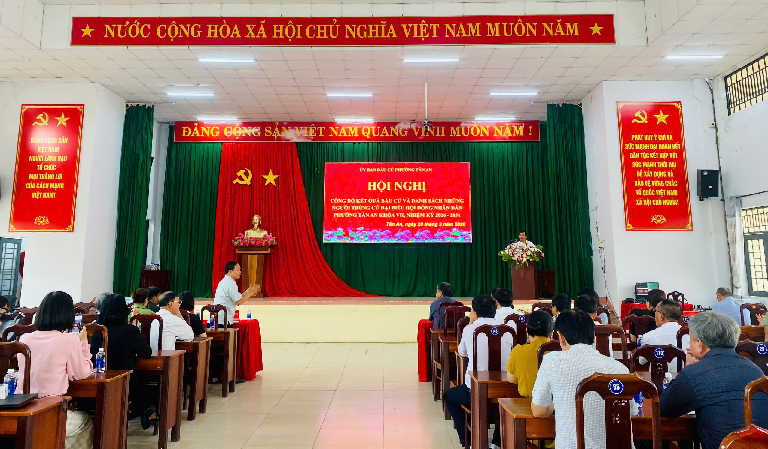 Phường Tân An tổ chức hội nghị công bố kết quả bầu cử và danh sách những người trúng cử đại biểu Hội đồng nhân dân phường Tân An khóa VII, nhiệm kỳ 2026 - 2031