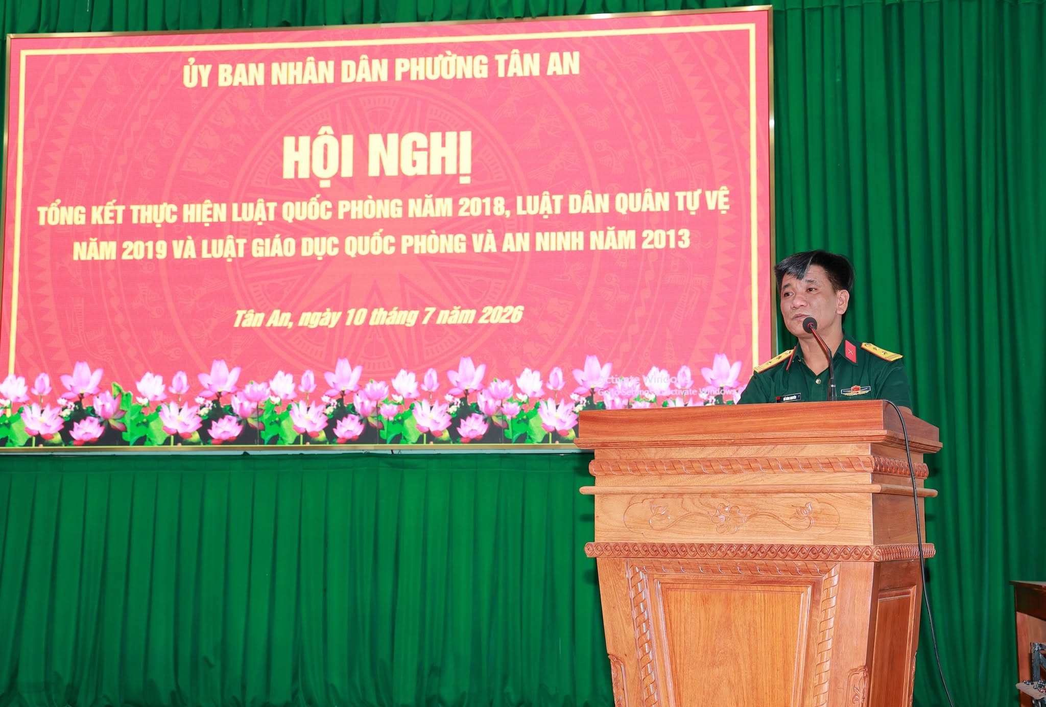 PHƯỜNG TÂN AN TỔNG KẾT THỰC HIỆN LUẬT QUỐC PHÒNG NĂM 2018, LUẬT DÂN QUÂN TỰ VỆ NĂM 2019, LUẬT GIÁO DỤC QUỐC PHÒNG VÀ AN NINH NĂM 2013