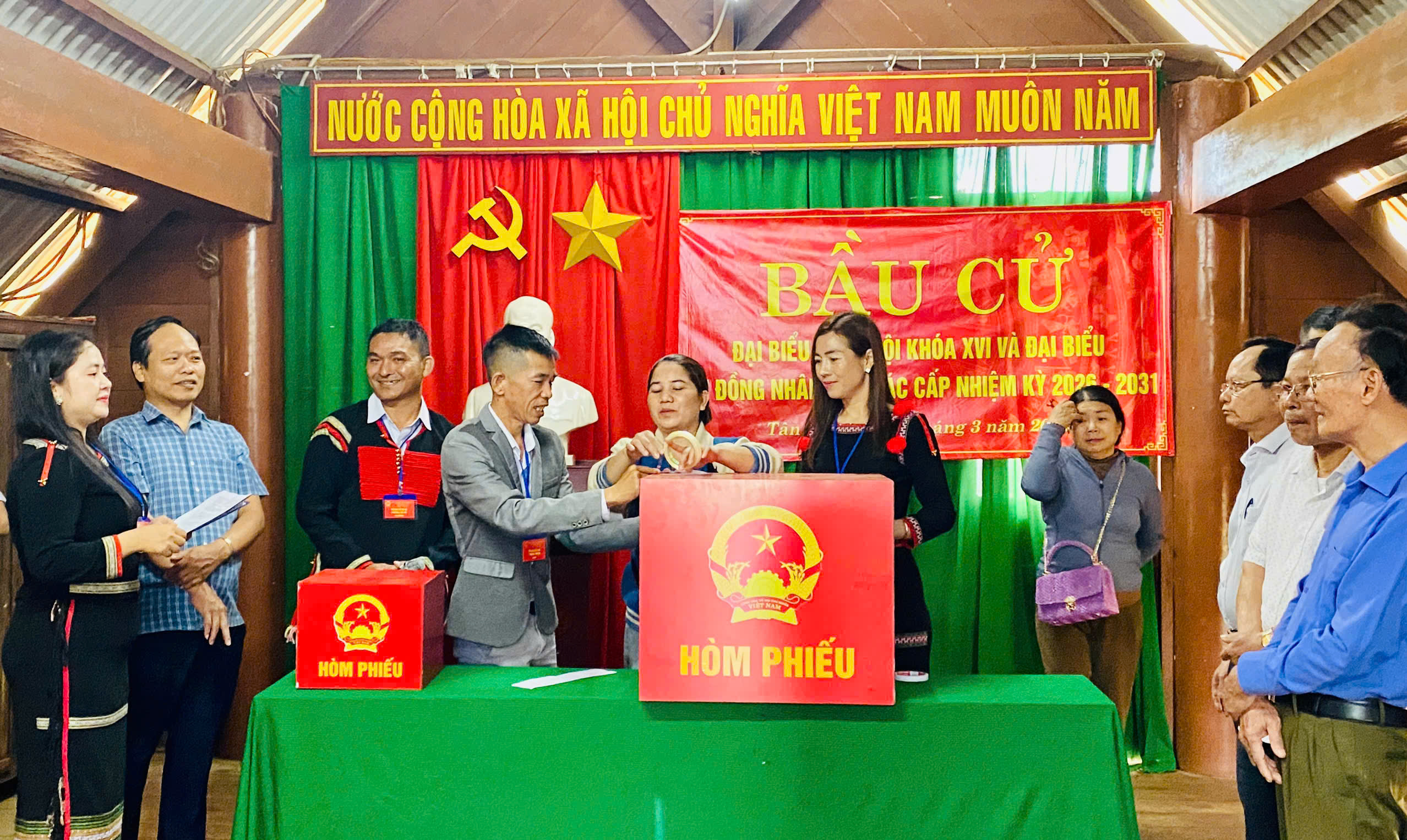 Phường Tân An diễn tập quy trình bầu cử đại biểu Quốc hội khóa XVI và đại biểu Hội đồng nhân dân các cấp nhiệm kỳ 2026-2031